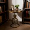 product-fancy-56639487-0020-49a9-a845-21ac88c6257b 1pc Vintage Bronze & Suitable for Name/standardAttributeName Metals Sofa Side Table - Compact Round Coffee Table for Small Spaces, Balcony, Living Room, Bedside - Iron Top & Metal Base, No Assembly Required, 40cm/14.75in Width