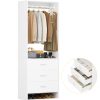 Wardrobe with 3 Drawers, 24 Inch Closet Organizer, Wooden Closet, Walk-in Closet