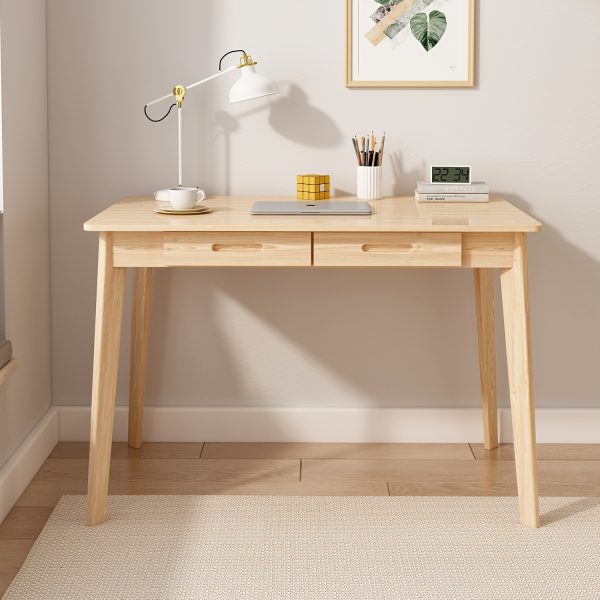 product-fancy-56da6409-ba8e-45c1-8ce6-39cd4aab72d9 Modern Office Desk Computer Desk Writing Wood Desk Study Work Desk, With 2 Drawer, Suitable For Study Or Office, Equipped With Two Drawers And Four Legs, Easy To Assemble, Minimalist Design