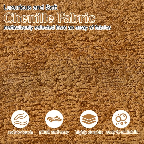 Moedrn Oversized Boneless Curved Sofa 68.5" / 106.5"/ 130.7" Sectional Sofa Couch Comfy Luxury Plush Chenille Floor Sofa Memory Foam Couches For Living Room, Apartment, Office, Guestroom