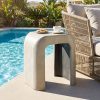 product-fancy-577b3afe-ce95-4071-8352-a72a04398f8a 17.7" U-Shaped Magnesium Oxide Side Table, Modern Curved End Table In Grey Or White - Sculptural Accent Table For Living Room, Bedroom, Balcony - Plant Stand, Nightstand