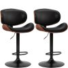 product-fancy-577dda6e-da75-4102-bb73-e12ee138541b Two Piece for bar Stool Set with Adjustable Height, Featuring PU Leather Seat Cushion, Ergonomic Backrest, And Footrest, Plus Non-Slip Rubber Base Perfect for Bars And Home Kitchen Islands.