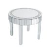 product-fancy-579cda0f-882e-404e-8a89-728cf62e438a AESOME 23.62'' Mirrored Round Coffee Table for Living Room Modern Glass Accent Table with Crystals Inlay Silver Sofa Accent Table for Home & Office