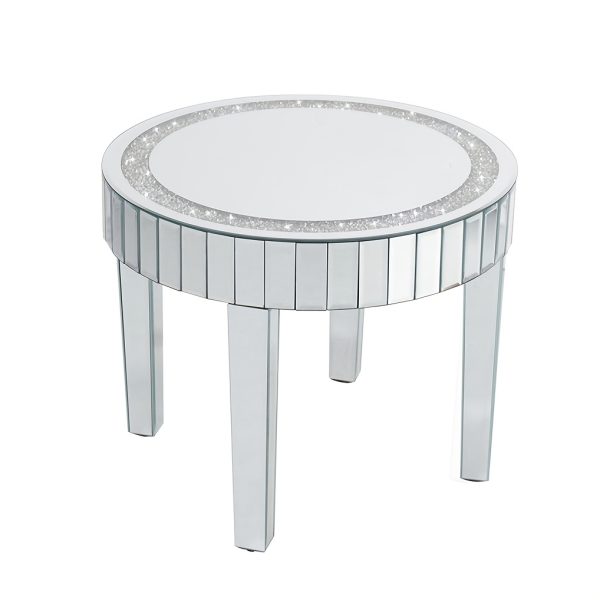 product-fancy-579cda0f-882e-404e-8a89-728cf62e438a AESOME 23.62'' Mirrored Round Coffee Table for Living Room Modern Glass Accent Table with Crystals Inlay Silver Sofa Accent Table for Home & Office