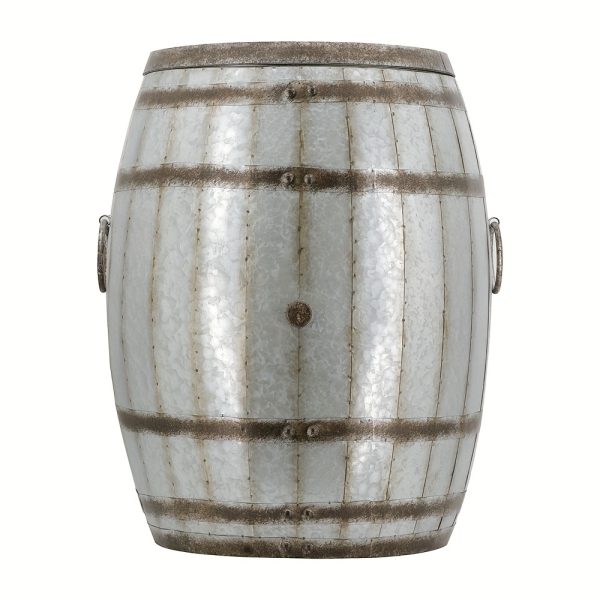 product-fancy-57fbaa53-c8e8-4ad6-a8a4-c18e6337afd7 Barrel Shaped Side Table, Wine Cabinet, Coffee Table with Storage Space, Western Cowboy Style, Sturdy Metal Cast Small Coffee Table, Suitable for Sofa Side, Study, Living Room, Backyard Garden Terrace