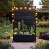 product-fancy-582dbf0d-9f83-4b5a-b65b-f2a2787586dc Privacy Fence with Planting Boxes Encrypted Metal Mesh Privacy Screen Black/Wood Grain Weather-Resistant Outdoor Fence Panels Ideal for Backyard Patios, Gardens, And Balconies Safety Barrier Protective Cover Create Outdoor Living Spaces And Decor