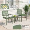 3pcs Outdoor Bistro Set, Stackable Metal Steel Outdoor Table And Chairs, Waterproof Rustproof Patio Furniture Conversation Set for Porch Garden Balcony Backyard, Sage Green