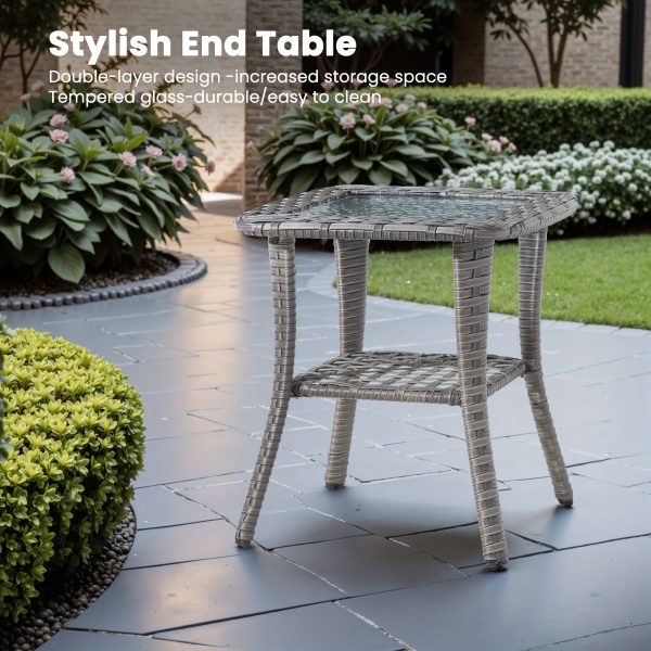 product-fancy-58705183-1e20-401e-8824-8374e39116ce 6pcs Outdoor Patio Furniture Set with Swivel Rocking Chairs, High Back Outdoor Sectional Sofa Sets with Side Table - Handwoven Rattan Outside Seating Sofa, Weather-Resistant Couch for Garden/Deck/Backyard/Decor