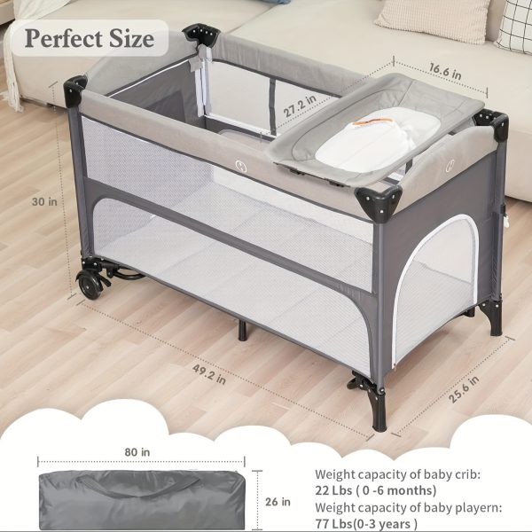 5in1 Baby Bassinet SleeperBeside Crib With Diaper Changer Mattress Storage& Foldable Bassinet. The Product Weighs 12 Kg. The Upper Bunk Has A Weight Limit Of 15 Pounds For Infants, While The Lower Bunk Has A Weight Limit Of 50 Pounds For Infants.Gra