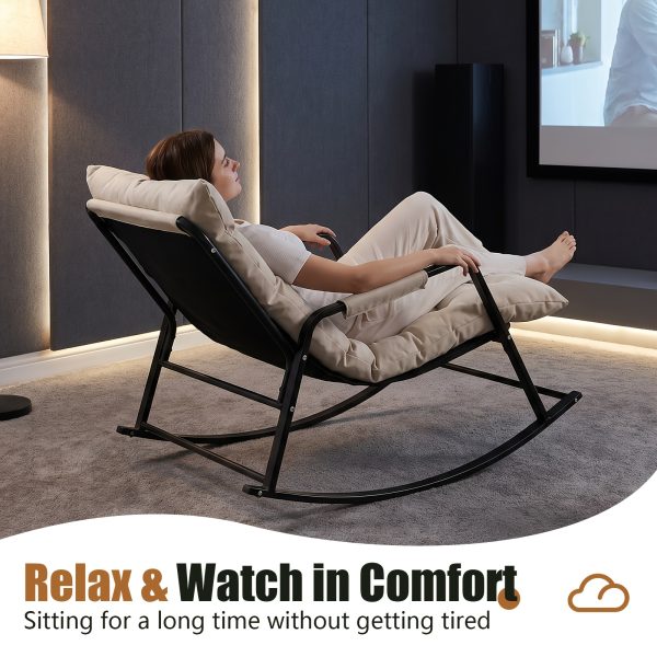 product-fancy-58aac5d9-c8bd-40a5-9058-9b80e2653cba Home Theater Seating, Oversized Rocking Chairs for Indoor And Outdoor Use, Modern Metal Lounge Rocking Chairs with Thick Cushions, And High-back Rocking Chairs Suitable for Living Rooms, Patios, Porches, Gardens, And Backyards
