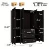 product-fancy-59163ea3-178d-4241-9e01-af63679a83c3 31.5"/47"/63" Large Wardrobe Armoire Closet with Hanging Rod, Mirror And Doors, Drawers & Shelves, for Bedroom