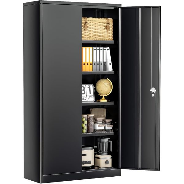 product-fancy-591fb08a-afa6-4591-a36d-4a2c99bc5795 Storage Cabinet, 72 "black Large And Small Metal Storage Cabinet, Steel Lock Cabinet with Door And 4 Adjustable Shelves, Home Office Tool Unit, Garage And High Lockable Filing Cabinet, Green.