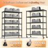 product-fancy-5932de65-c34b-487a-814e-97a453485a27 73.6 Inches High Wire Shelving on Wheels, Deep Storage Shelves with Mobility, 73.6 Inches High Metal Shelving Unit with Adjustable Five Tiers, Robust Metal Shelves for Storage