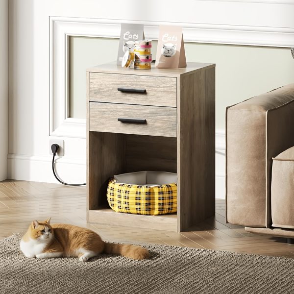 product-fancy-593bacaa-f94b-4389-b120-cb6f0a7d7a1d Nightstands Set Of 2, White Night Stand With Charging Station & Drawers, Night Stands For Bedroomsy For Hallway & Living Room