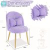 product-fancy-59623c56-ee87-4423-a7ee-67034ef54e2c Girls Vanity Chair with Backrest, Small Lounge Chair Without Wheels, Comfy Chair with Bow Cushions, Makeup Chair with Adjustable Golden Legs, Comfortable Chair for Bedroom, Living Room, Small Space