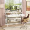 product-fancy-597c7bab-84ea-4d1e-b557-562c6d548b41 47 Inch Computer Desk With Storage Shelf & Drawers | Modern Office Writing Desk Study Table With Monitor Stand Riser, White, Byblight, Christmas Renewal