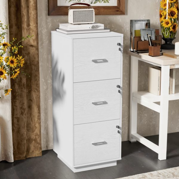 product-fancy-5987e60a-9b0b-4568-9b58-c66b792560b1 Bonnlo 3-Drawer Lockable File Cabinet - Wood Filling Organizer with 2 Drawers, 27" Height, 3, 2 Cu Ft Storage, Contemporary Style for Home Office, Durable Artificial Wood & Metal Handles, No Assembly Required, File Storage Cabinet, Modern Office Furniture, Sleek Design, Sturdy Construction, Small Space Living, Minimalist Design, Highquality Materials, Home Office Users
