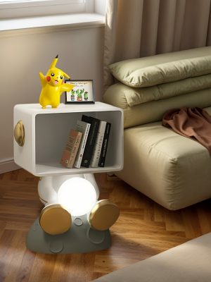 Astronaut Bedside Table, Large Storage Space, Suitable for Bedroom, Decorated with Cartoon Family Style