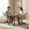product-fancy-5a01ea0a-6b8a-4a0f-93b0-695dd3b69ce1 Homy Casa Beige Upholstered Chenille Dining Chair, Side Chair, Swivel Adjustable Height Accent Chair Featuring Padded Arms And Iron Legs, Modern Design Suitable for Cafe, Kitchen, Dining Room, Available in Single Piece Or Sets of 2 Or 4