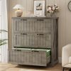 A Rustic Sideboard Storage Cabinet Featuring Three Wooden Drawers, Designed for Multiple Uses. This Stylish File Cabinet Serves As Accent Furniture Suitable for The Living Room, Entryway, Home Office, Or Kitchen, Available in White, Brown, And Grey