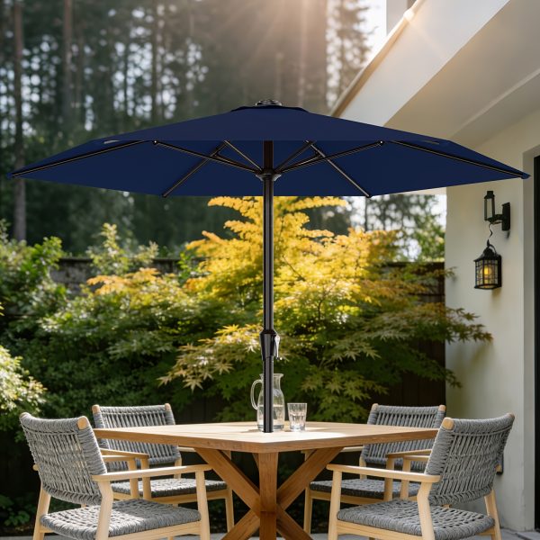 product-fancy-5a1bd958-9f0c-4e10-bc70-a3c96295ce35 9FT Outdoor Patio Umbrella, Market Table Umbrella with Crank & 6 Sturdy Ribs, UV Protection Windproof, Pool Umbrella Perfect for Deck, Backyard, Lawn And Garden