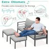 product-fancy-5a3906b2-2ece-4a4c-965c-630e5fbfd7b8 YODOLLA Aluminum Outdoor Furniture Collection, Contemporary Patio Set Including Coffee Table, 7pcs Conversation Set with Cushions for Balcony, Porch, And Lawn