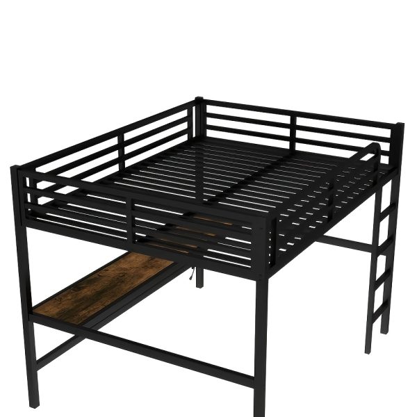 product-fancy-5a536012-a0b4-4cde-996e-f2620303af70 BELLEMAVE Queen Size Heavy-Duty Metal Loft Bed Frame with Built-In Desk, Side Ladder And Full Safety Guardrails, Noise-Reduced Loft Bed, No Box Spring Required, Modern Bedroom Furniture for Small Apartments, Off White