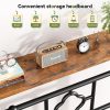 product-fancy-5a753ee3-404f-4a88-9466-fba871d13c7e Queen/full/twin Size Bed Frame with Storage Headboard, Detachable MetalPlatform Bed with Under-Bed Storage, Sturdy Bed Frame with Shelves, No Box Spring Needed White/black