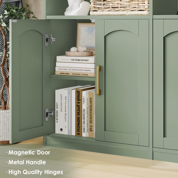 product-fancy-5a7b4747-8c67-4dc1-89d8-7dc6fd25eb05 FULTRU Bookshelf And Bookcase with Doors, 6 Tier Double Wide Large Bookshelves, Open Display Shelves, 73'' Tall Bookshelf with Storage Cabinets for Home Office, Living Room, Library, White