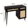 product-fancy-5a7c9b4b-0627-44c0-9505-a919606c841a Yvsevnr Rattan Vanity Desk WithDrawers and Storage, Black Make up Vanity Table Modern Home Office Desk Computer Desk for Bedroom Study D0005
