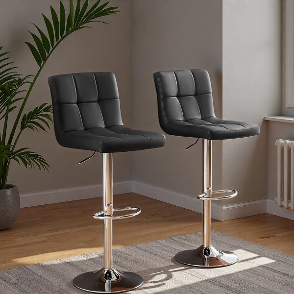 product-fancy-5aa0c4a9-880b-4077-9be8-9370321f0100 Adjustable Armless Swivel Bar Stools Set - Hydraulic PU Leather with Thickened Seat Cushion & Backrest for Kitchen Counter Height Home Bar