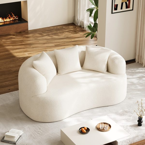 Moedrn Oversized Boneless Curved Sofa 68.5" / 106.5"/ 130.7" Sectional Sofa Couch Comfy Luxury Plush Chenille Floor Sofa Memory Foam Couches For Living Room, Apartment, Office, Guestroom