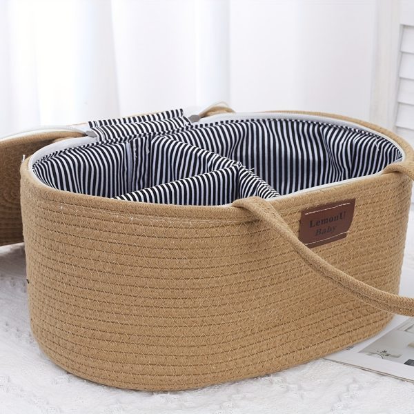 [Portable Diaper Caddy] Large Diaper Caddy Organizer, Portable Basket with Handles, Diaper Storage Organizer for Changing Table