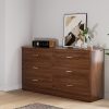 A Six-Drawer Dresser Designed for The Bedroom Featuring Spacious Drawers, Substantial Wooden Dressers, And a Chest of Drawers, Ideal for Modern Closets And Living Rooms