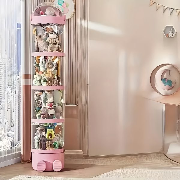 product-fancy-5b48cfc8-6811-4b69-b6aa-ec6963d390f1 Four-Layer Transparent Large-Capacity Plastic Storage Bucket, Plush Zoo Animal House, High-Profile Transparent Storage Bucket, Keeps Animal Tidy, Suitable for Dollhouse Bedroom And Living Room Decor, Perfect Gift for Mother's Day