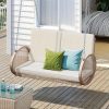 product-fancy-5b6e9802-dad6-4407-98ee-fff967d994b1 Phabules Hanging Swing Chair with Oval Handrails and Waterproof Cushions, All- Weather Rattan Swing Chair 530lbs Capacity, for Outdoor