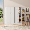 product-fancy-5b8acfd4-747b-47b2-b6e6-ecc1852e2ba4 47" Freestanding Storage Cabinet with Adjustable Shelves, Multi-Sport Ball Storage with Large Drawer, Versatile Modern Cabinet for Dining Room, Bathroom, Living Room, Laundry, Sports Equipment Organizer, Basketball, Golf Balls Storage Box