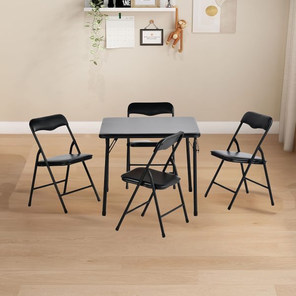 product-fancy-5b938770-1c5d-484e-847a-b1090605045b Colorful Folding Table with 24-Inch Width And 2/4 Sturdy Chairs - Vibrant, Space-Saving Design, Perfect for Family Playtime, Creative Activities, And Learning - Ideal for Fun And Creative Spaces ( 3pcs Or 5pcs)