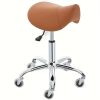 product-fancy-5baec741-0c9e-40ad-b6e4-01d8911a4df3 Swivel Adjustable PU Leather Chair - Ergonomic Saddle Stool with Wheels | for Drafting, Office, Clinic, Beauty & Tattoo - Metal Frame, Polished Finish, Memory Foam