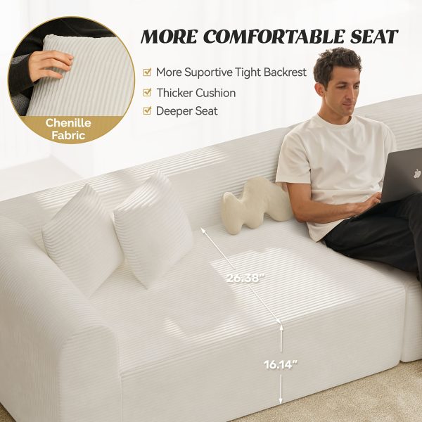 product-fancy-5bb4e74f-c8de-4dad-a23d-9b45886a0e5c 116" Curved Sofa with Throw Pillows, 4-Seater Luxury Chenille Fabric with Fully Assembled Long Lounge Sofa, Living Room Curved Sectional Sofa Chaise Lounge