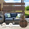 product-fancy-5bf7191c-ab81-4e2e-b119-9bee3bf7aef2 6-Foot Outdoor Privacy Barrier, Stylish Fence, Standalone Woven Rattan Partition for Patio, Balcony, Garden, Backyard, Deck, Porch, in Brown Color