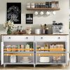product-fancy-5c053371-fad1-41b9-a8dc-8c7145ede44a 55-Inch Sideboard Buffet Unit, Mid-Century Kitchen Storage Cabinet Featuring 2 Drawers And 4 Doors, Coffee Bar Storage Cabinet