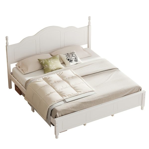 product-fancy-5c1a8cff-1fb5-495f-8759-993063be7e32 BELLEMAVE Queen Size Platform Bed Frame With Headboard, Wooden Slat Support, No Box Spring Needed, Easy Assembly, Sturdy Structure, Bedroom Furniture With Classic Vintage Design, White