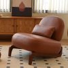 product-fancy-5c1d7863-c98a-4a85-98b2-c60236a5c872 Cute Accent Chair with Solid Wood Legs, Velvet Living Room Chair with Soft Cushion, Cozy Bedroom Chair, Comfy Armless Reading Chair for Apartment, Waiting Room, Balcony