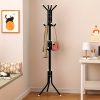 product-fancy-5c2032f9-01da-4fd9-a356-b6cda4576c45 1pc Heavy-Duty Metal Coat Rack with 9-Tier Vertical Storage - Freestanding Space-Saving Clothing Organizer with Sturdy Iron Frame & Copper Finish, 27"+ Height, Easy Assembly for Entryway, Living Room, Bedroom, Dorm - Portable Garment Rack for Shirts