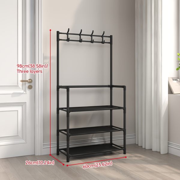 product-fancy-5c53871b-152f-485f-b745-eab731588760 5-Tier & 3-Tier Multifunctional Storage Rack, Entryway Organizer for Shoes & Hats, Ideal for Home, Living Room, Dorm, with 10 White Shoe Storage Bags Included