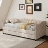 product-fancy-5ca96f1b-2acd-4826-8883-8612d47f3410 79.5" Tufted Linen Upholstered Daybed with Trundle Frame No Box Spring Needed for Living Room Bedroom