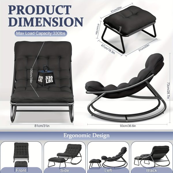product-fancy-5ce933ff-3709-437e-889a-754ac650d6f1 Oversized Rocking Chair with Cushion • Comfy Egg Glider Rocking Chairs Indoor with Footrest • Outdoor Patio Lounge Chair Rocker Chairs for Living Room Bedroom Balcony Porch