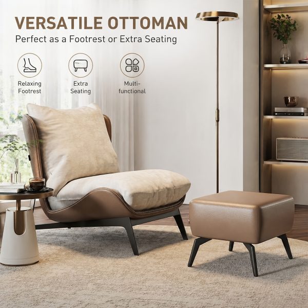 product-fancy-5d373ebf-0c9e-4b8c-b441-c73b297b3af8 Modern Single Sofa Chair with Ottoman Footrest - Comfortable Armchair with Armrests, Solid Wood Frame & Cushioned Seat, Beige/ Brown/Black/Navy Blue/Gray Upholstered Fabric Accent Chair for Living Room, Bedroom, Balcony - Easy Assembly Required, Space-Saving Design, Foam Padding & Sturdy Hardwood Construction, Minimalist Style, Versatile for Reading or Relaxing