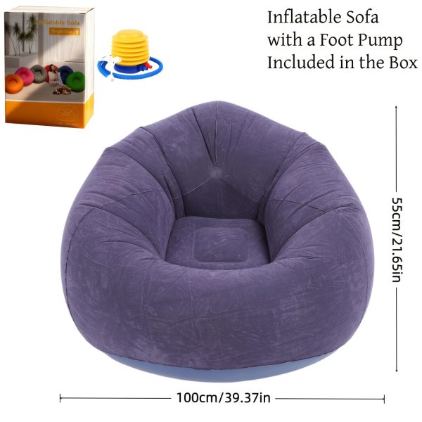 product-fancy-5d404477-6b40-48dc-8068-9613f74119f1 A Comfortable Inflatable Bean Bag Sofa in Various Colors, This Portable PVC Lounge Chair Features a Velvety Surface, Suitable for Living Rooms, Bedrooms, Balconies, Reading Rooms, And Various Outdoor Activities Like Camping, Picnics